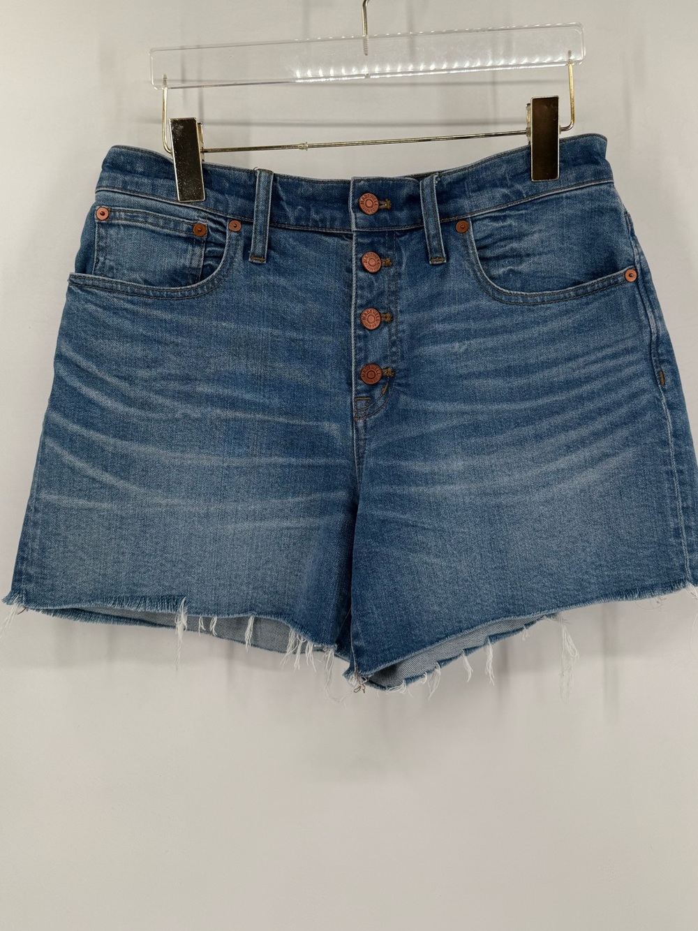 Madewell Blue Denim High-Rise Button-Fly Jean Shorts